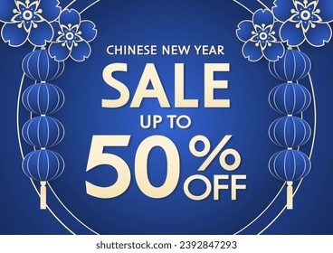 Chinese new year sale banner. Happy Chinese new year 2024. Chinese New Year Sale Promotion Template.