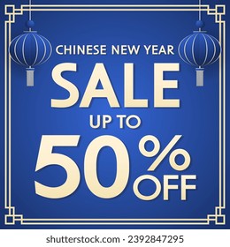 Chinese new year sale banner. Happy Chinese new year 2024. Chinese New Year Sale Promotion Template.