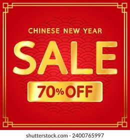 Chinese new year sale banner. Happy Chinese new year 2024. Chinese New Year Sale Promotion Template.