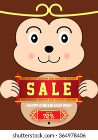 Chinese New Year sale design template / Chinese zodiac: monkey.
