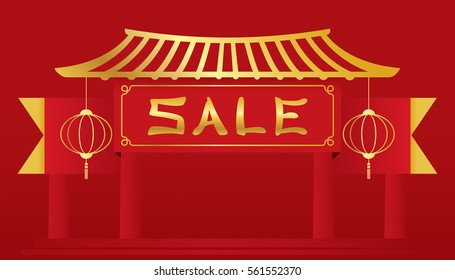 Chinese new year sale design banner.