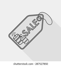 Chinese New Year SALE flat icon with long shadow, line icon