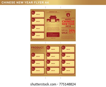 Chinese New Year sale flyer with space for product catalog. Vector template