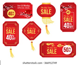 Chinese new year sale label shopping