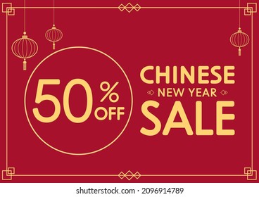 Chinese new year sale poster. Happy Chinese new year 2022. Year of Tiger. New year poster.