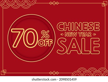 Chinese new year sale poster. Happy Chinese new year 2022. Chinese New Year Sale Promotion Template.