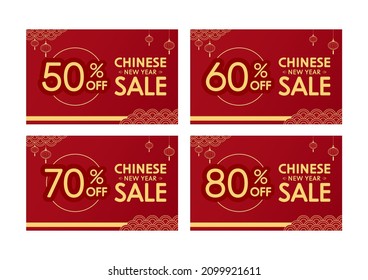 Chinese new year sale poster. Happy Chinese new year 2022. Chinese New Year Sale Promotion Template.