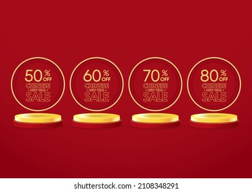 Chinese new year sale poster. Happy Chinese new year 2022. Chinese New Year Sale Promotion Template. Sale tag vector.