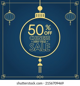 Chinese new year sale poster. Happy Chinese new year 2023. Chinese New Year Sale Promotion Template. Sale tag vector.