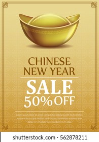chinese new year sale voucher design template