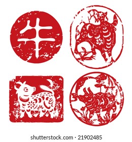 Chinese New Year seals - Cow