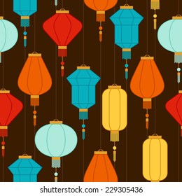 Chinese New Year seamless pattern with lanterns.