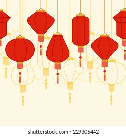 Chinese New Year seamless pattern with lanterns.