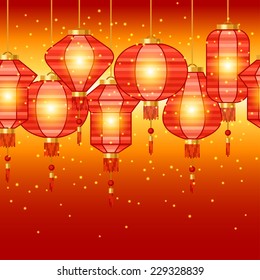 Chinese New Year seamless pattern with lanterns.