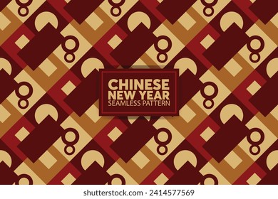 Chinese New Year seamless pattern background red and gold colors for cover, card, poster, banner.