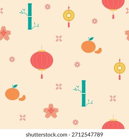 Chinesisches Neujahr nahtloses Muster Design