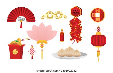 Chinese new year set logo vector