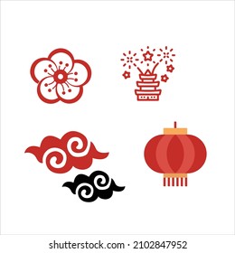 Chinese new year set  vector on a white background