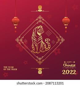 Chinese New Year Simple Design Year Of Tiger for your post social media, cover, card invitation elegant but simple
