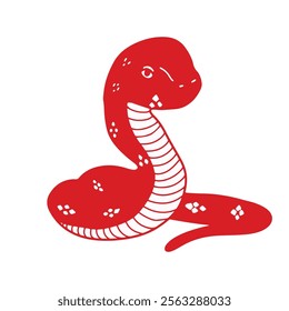 Chinese new year of the snake 2025. red snake element stock