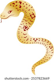 Chinese New year of snake golden with traditional  