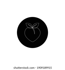 chinese new year solid peach icon vector illustration