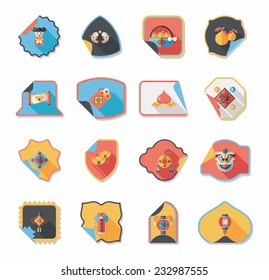 Chinese New Year sticker banner design flat background,eps10