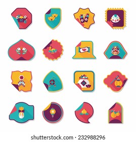 Chinese New Year sticker banner design flat background,eps10
