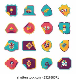 Chinese New Year sticker banner design flat background,eps10