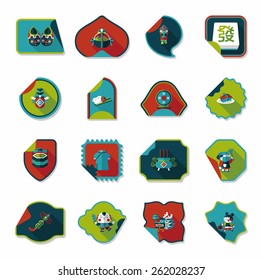 Chinese New Year sticker banner design flat background,eps10