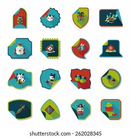 Chinese New Year sticker banner design flat background,eps10