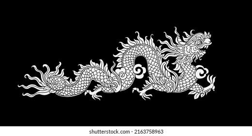 Chinese new year symbol. Ornate art dragon for your design