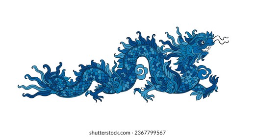 Chinese new year symbol. Ornate art dragon for your design