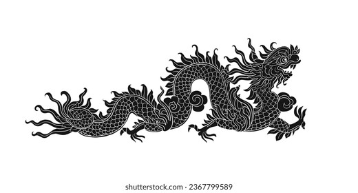 Chinese new year symbol. Ornate art dragon for your design