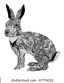 Chinese new year symbol - rabbit. Very detailed.