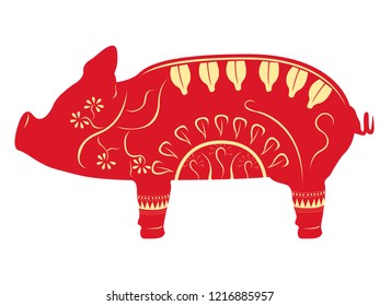 Chinese new year symbol. Vector illustration design