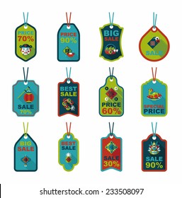 Chinese New Year tag flat banner background set, eps10