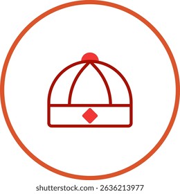 Chinese New Year Tangerine Hat Icon: A Symbol of Prosperity and Good Fortune