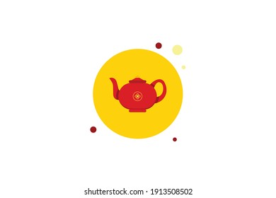 Chinese New Year Teapot Circle Bubble