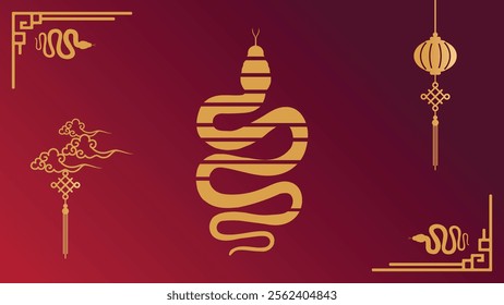 Chinese New Year Template Banner Background suitable for greeting cards