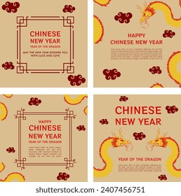 Chinesische Vorlage für das neue Jahr mit Drachengrafik