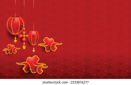 Chinese new year template in red background