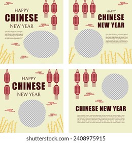 Chinese new year template set for promoting your social media