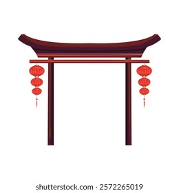 Chinese New Year temple entrance decoration