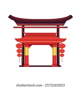 Chinese New Year temple entrance decoration