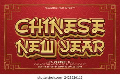 Chinese New Year text effect editable vector