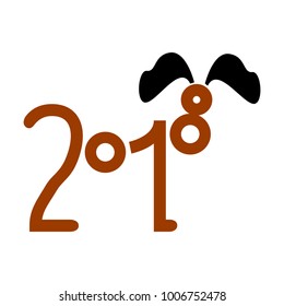 Chinese new year, Textured dog, Vector illustration