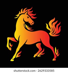 Chinese New Year Theme Fire Horse Vector