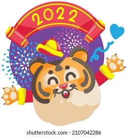 Chinese New Year.  Year of the Tiger cartoon character.