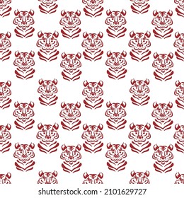 Chinese new year of the tiger. Vector seamless pattern.